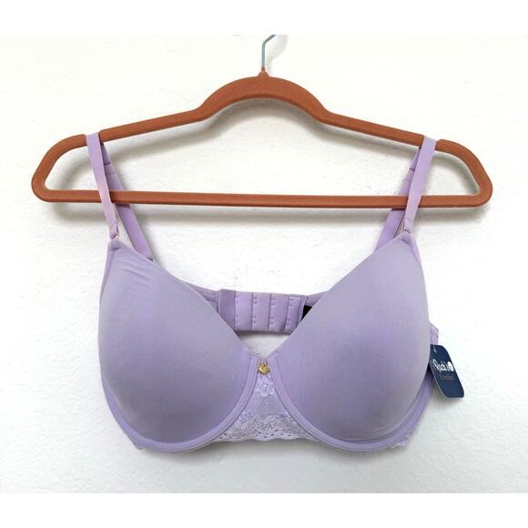 Natori Womens Bra Size 32DDD Purple Lace T-Shirt Contour Lightly Lined Underwire - Picture 1 of 4